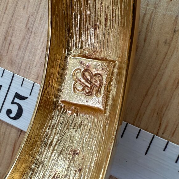 Tommy Bahama Gold-Tone Enamel Floral Hinged Bangle Bracelet Size 7.25 Multicolor - Picture 6 of 11